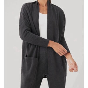 Women's PACT Charcoal Organic Cotton Cardigan S/M